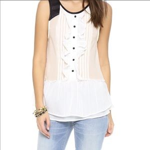 Free People leather & ruffle top